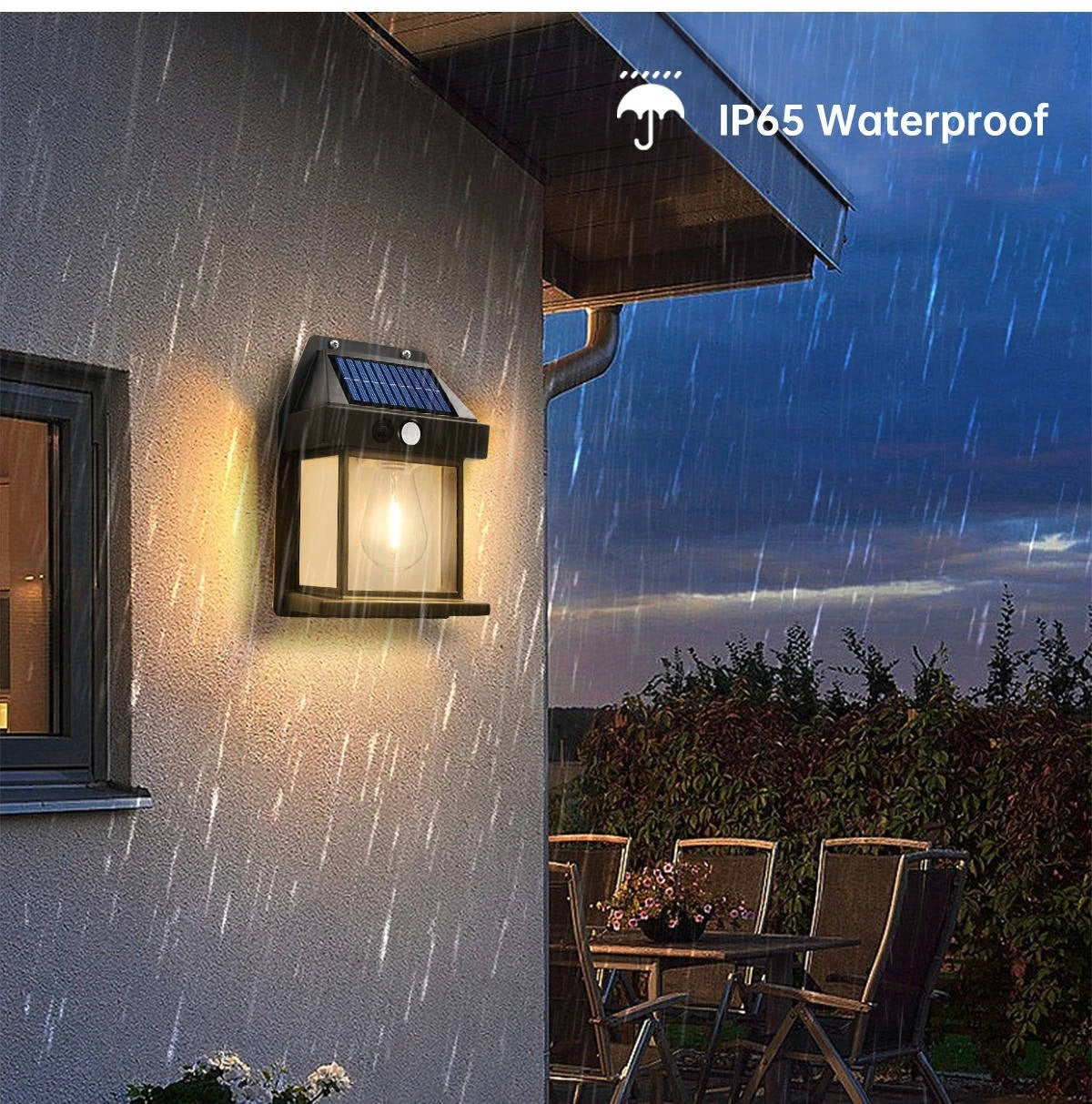 Zonne-energie wandlamp 2 stuks 8W buiten met bewegingssensor IP65 waterdicht 600 lumen tuinverlichting | Sulvida