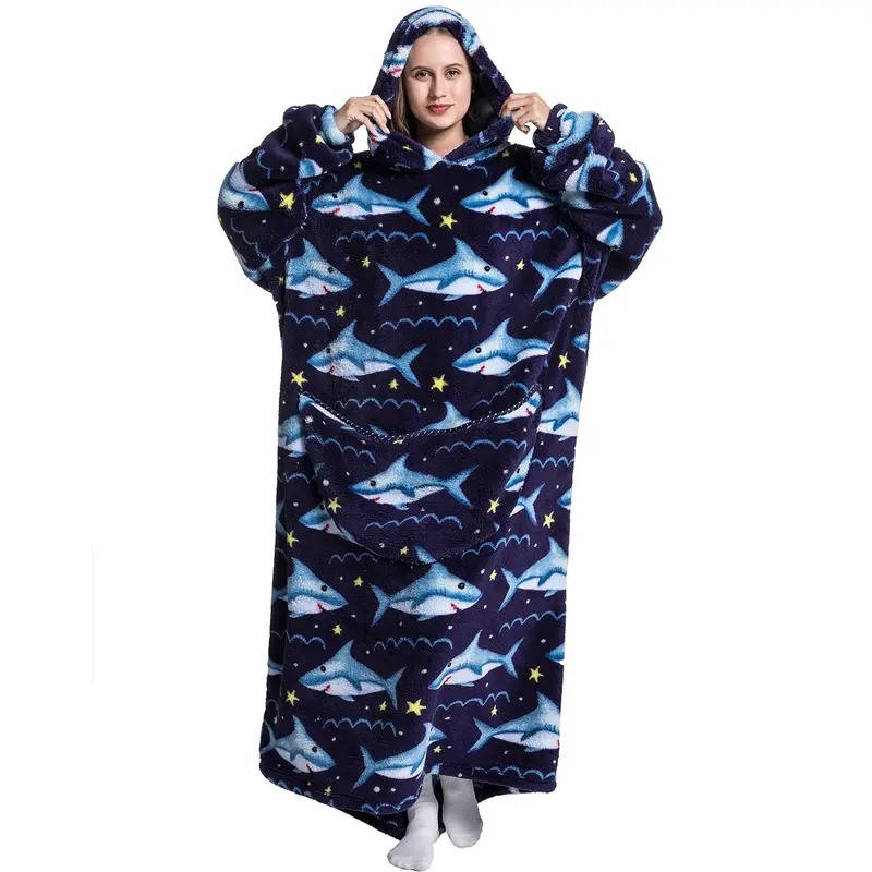 Deken met Mouwen en Capuchon – Oversized Draagbare Plaid – Fleece en Sherpa – Extra Warm en Comfortabel | Sulvida