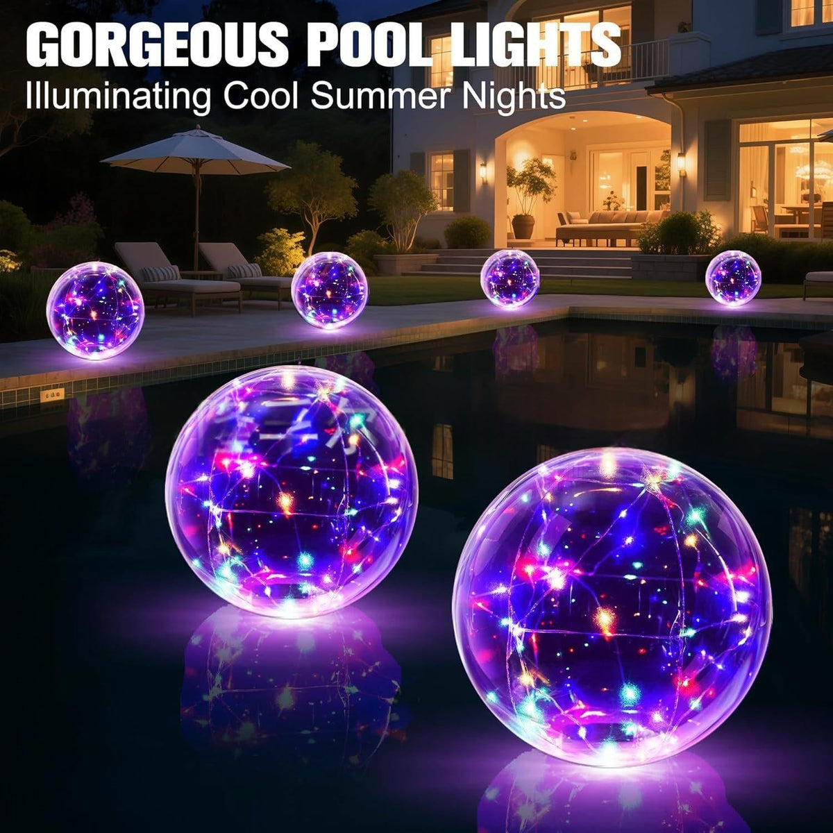 Solarlamp Zwevend Tuinlicht Waterdicht IP68 Veelkleurig LED Zwembadverlichting Hangbaar Terras Tuin Sfeer | Sulvida