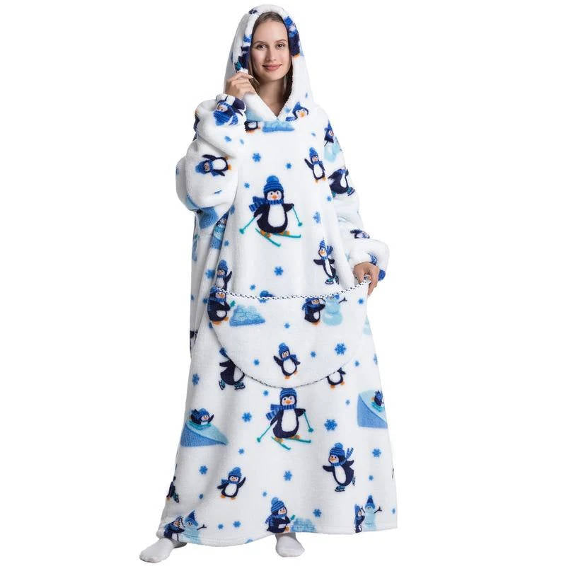 Deken met Mouwen en Capuchon – Oversized Draagbare Plaid – Fleece en Sherpa – Extra Warm en Comfortabel | Sulvida