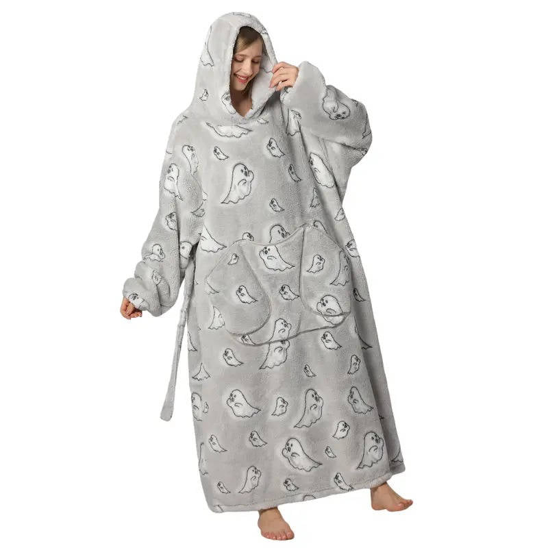 Deken met Mouwen en Capuchon – Oversized Draagbare Plaid – Fleece en Sherpa – Extra Warm en Comfortabel | Sulvida