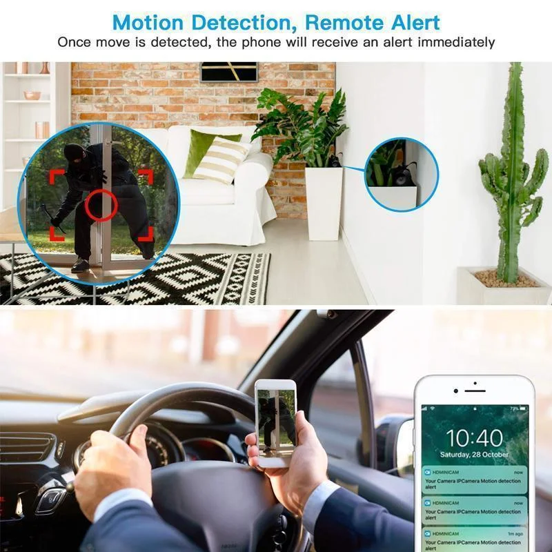 Mini WiFi Camera 1080p met Nachtzicht Bewegingsdetectie en App Bediening voor Slimme Huisbeveiliging Binnen | Sulvida