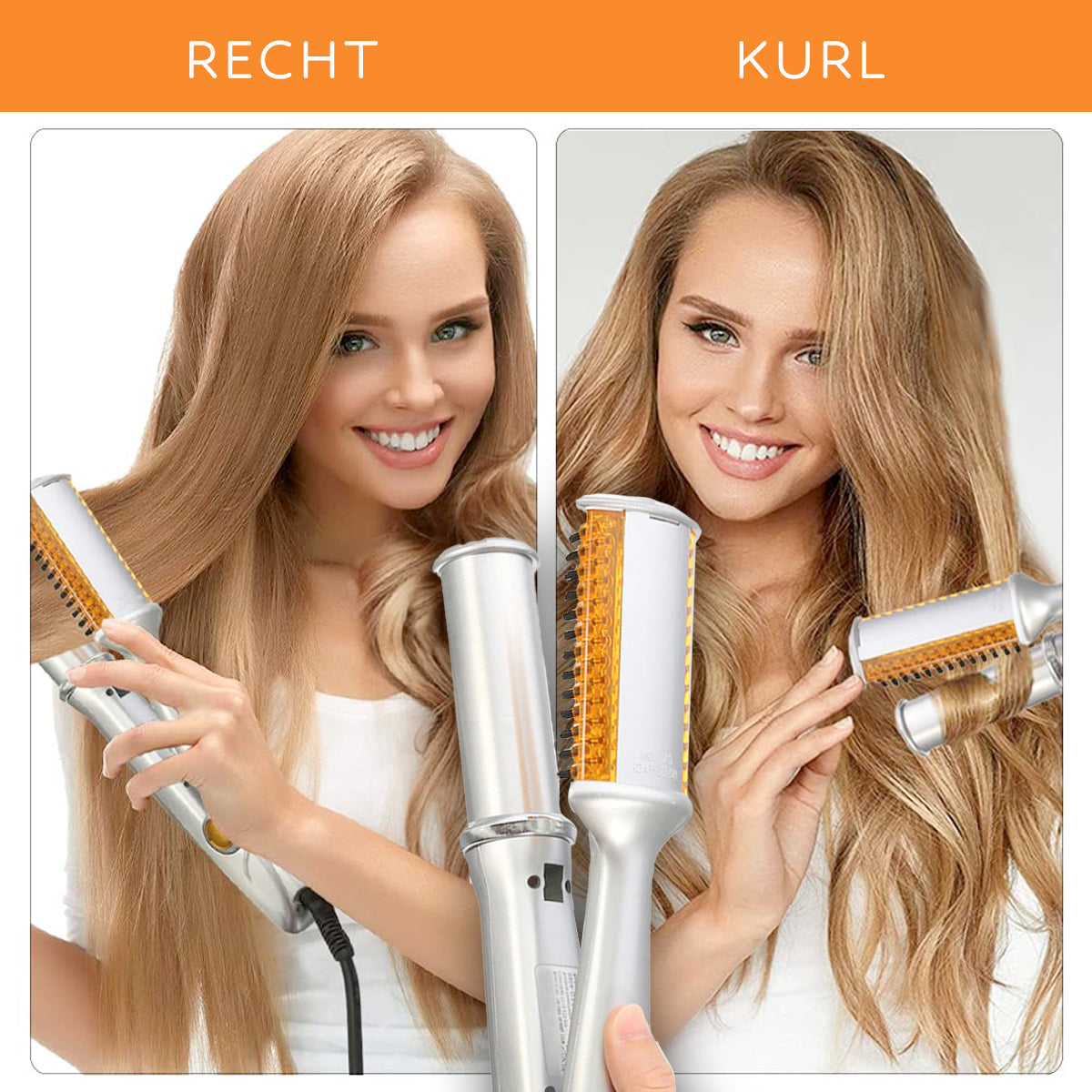 Roterende Hairstyler 2-in-1 Krultang Stijltang Toermalijn Keramisch Styling Ionische Borstels voor Krullen | Sulvida