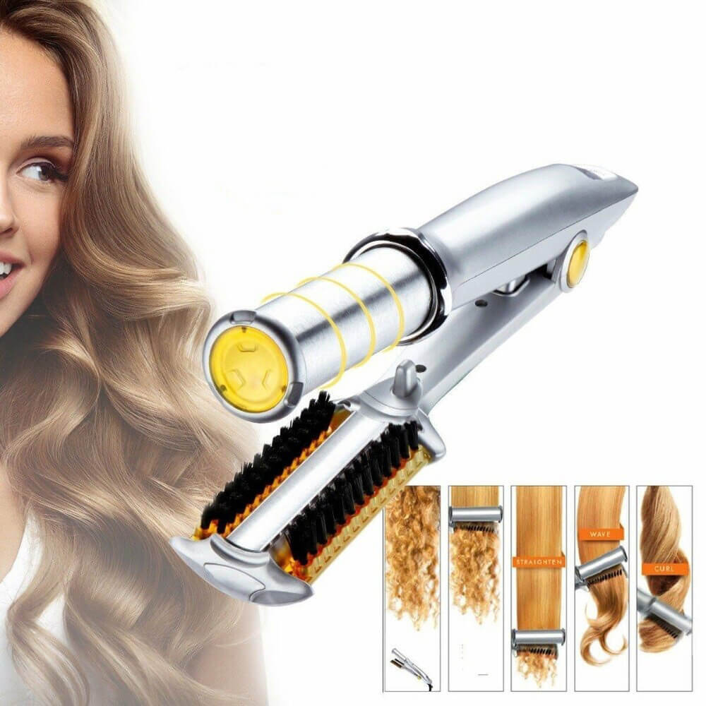 Roterende Hairstyler 2-in-1 Krultang Stijltang Toermalijn Keramisch Styling Ionische Borstels voor Krullen | Sulvida