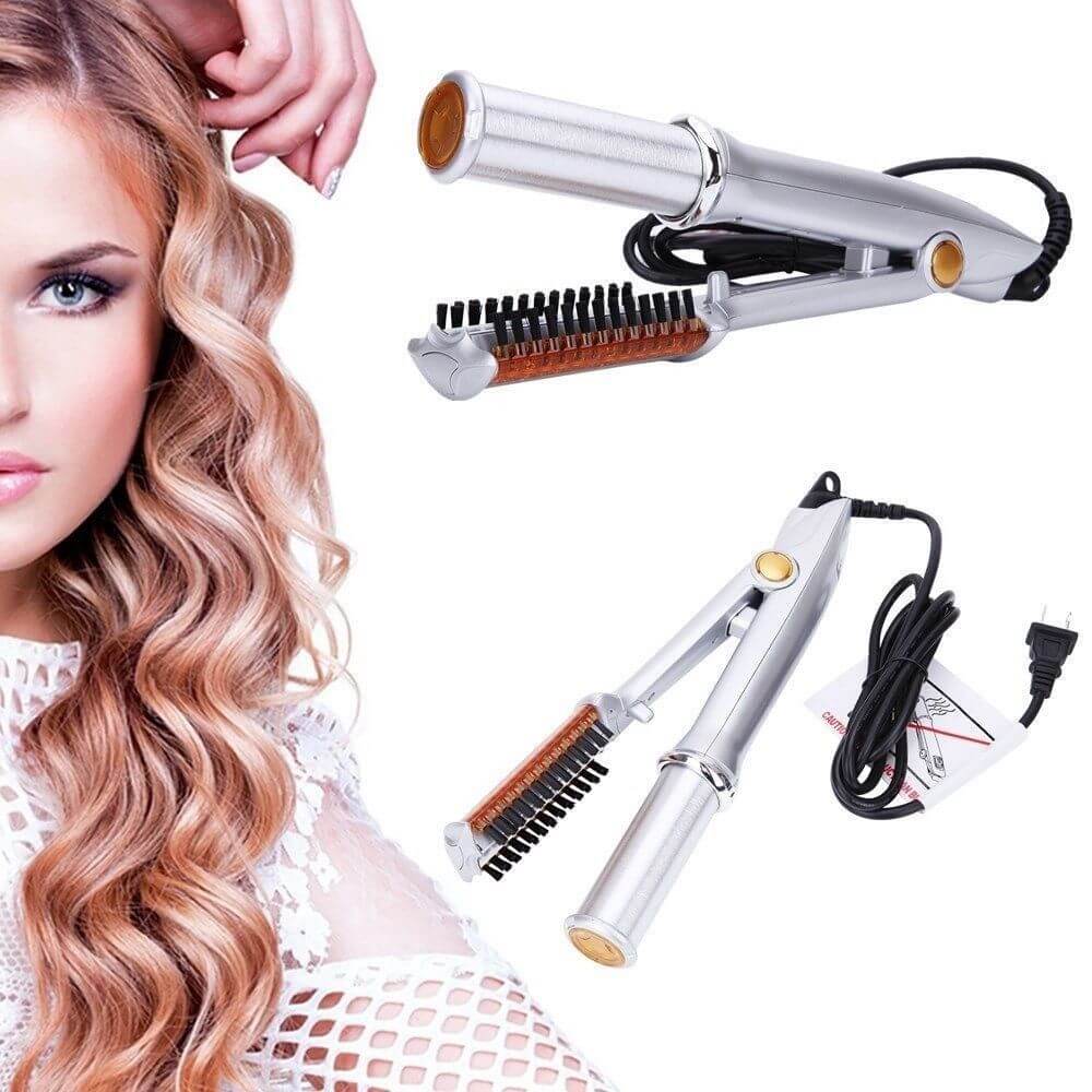 Roterende Hairstyler 2-in-1 Krultang Stijltang Toermalijn Keramisch Styling Ionische Borstels voor Krullen | Sulvida