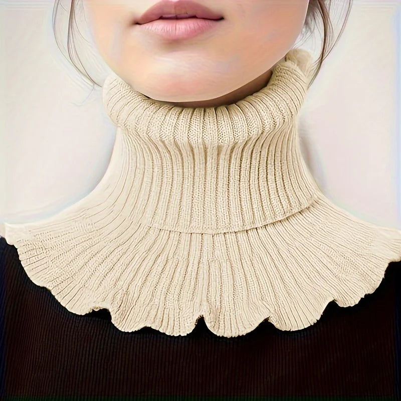 Gebreide Colsjaal voor Dames Elegante Halsverwarmende Kraag Winteraccessoire Gehaakte Nekverwarmer Sjaal | Sulvida