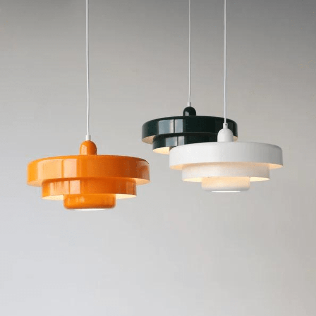 Hanglamp drieschijfs metaal pastelkleur eetkamer woonkamer modern design E27 fitting 35 cm diameter sfeervol | Sulvida