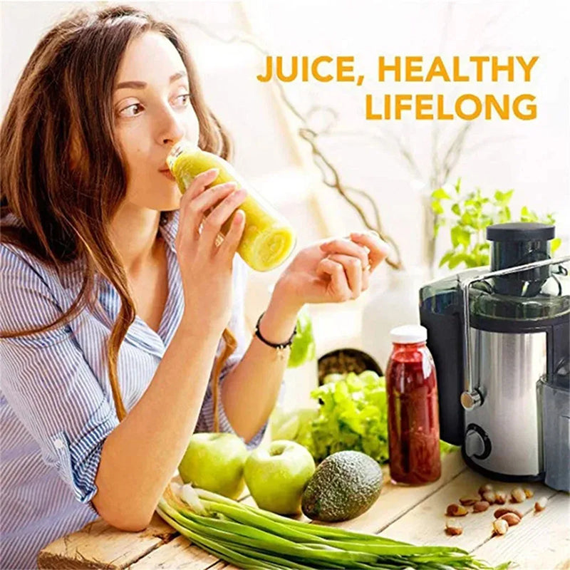 Centrifugeuse électrique 800W avec ouverture de remplissage de 65mm et 2 vitesses pour des jus de fruits et de légumes frais et des smoothies | Sulvida