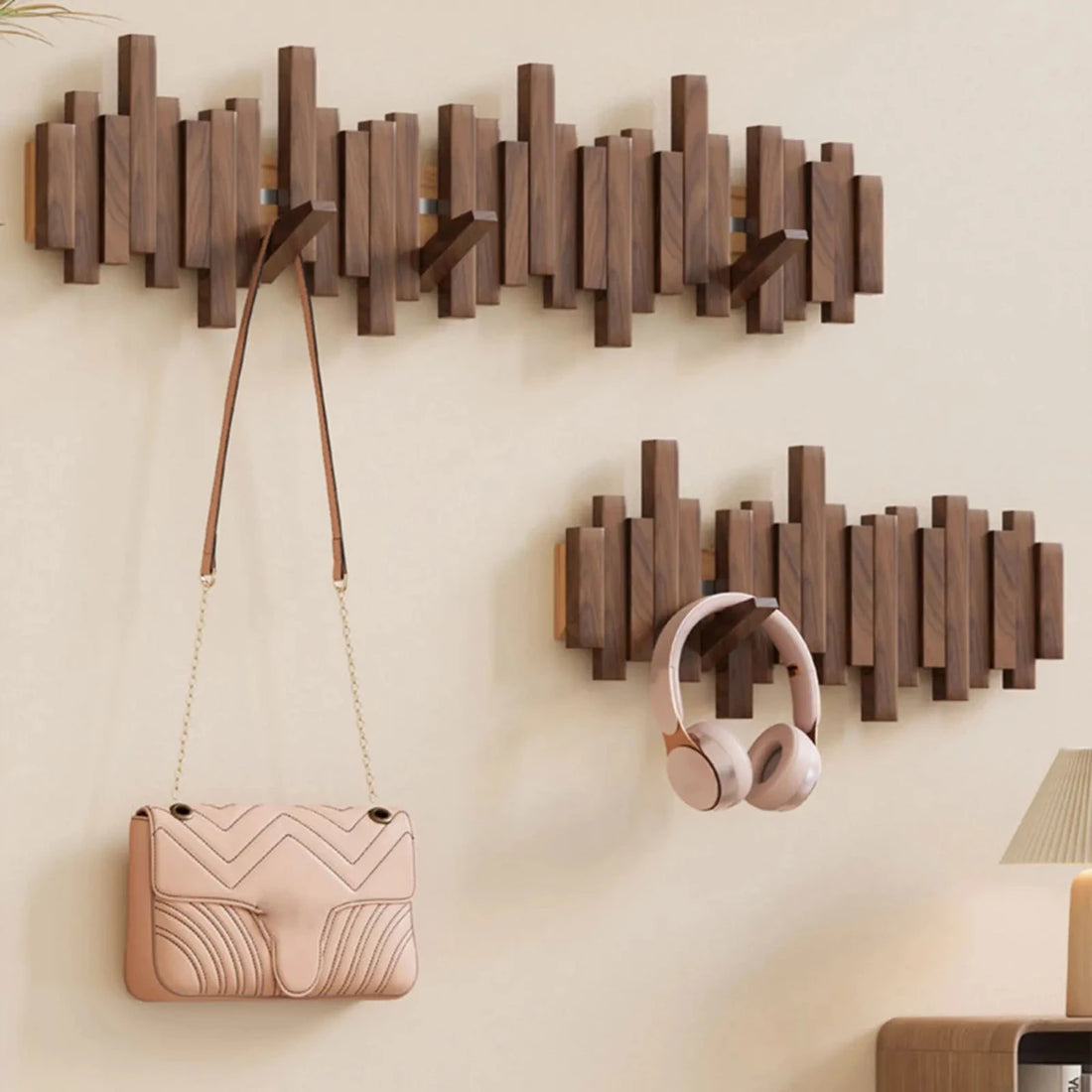 Kapstok Pianotoetsen Design Notenhout Beukenhout Opklapbare Haken Wandmontage Muziek Thema Gang Entree | Sulvida