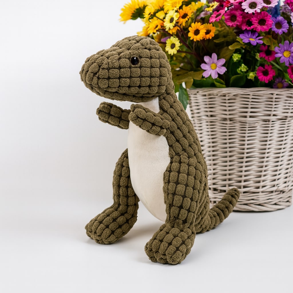 Pluche Dinosaurus Speelgoed – Robuust en Duurzaam voor Honden – Versterkte Naden en Veilig Materiaal – Stimuleert Kauwgedrag en Tandhygiëne – 35 cm | Sulvida