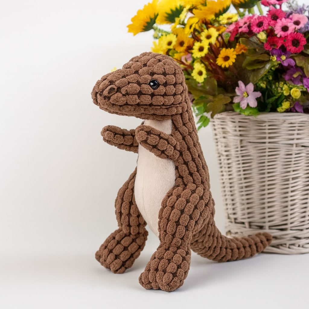 Pluche Dinosaurus Speelgoed – Robuust en Duurzaam voor Honden – Versterkte Naden en Veilig Materiaal – Stimuleert Kauwgedrag en Tandhygiëne – 35 cm | Sulvida