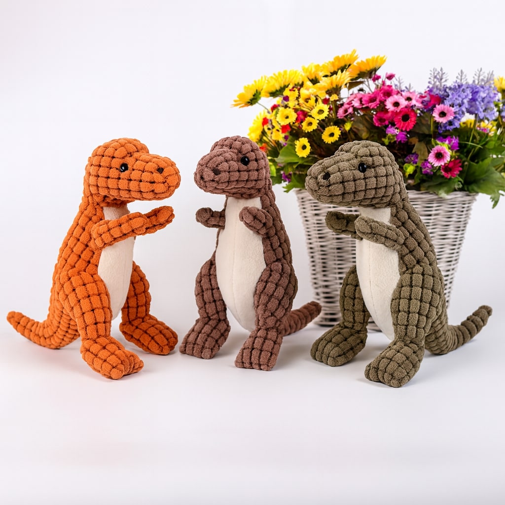 Pluche Dinosaurus Speelgoed – Robuust en Duurzaam voor Honden – Versterkte Naden en Veilig Materiaal – Stimuleert Kauwgedrag en Tandhygiëne – 35 cm | Sulvida