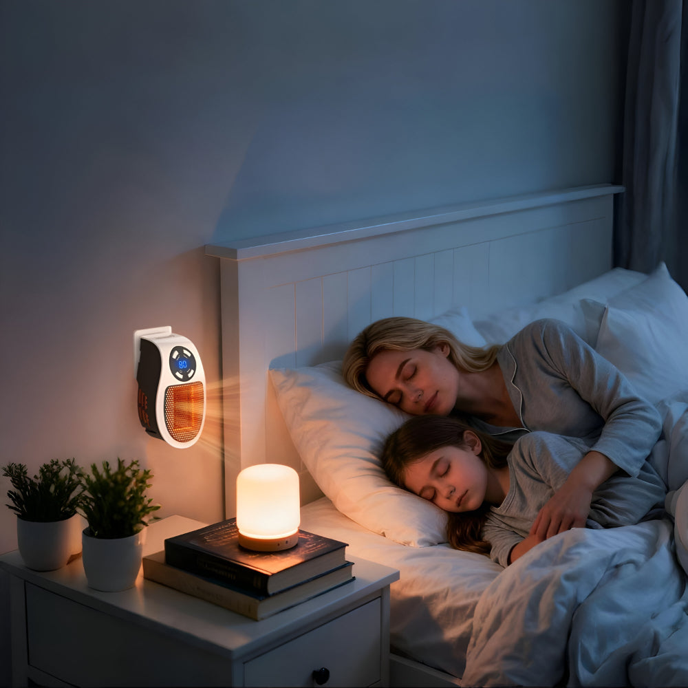 Compacte Keramische Kachel voor Stopcontact met Timer LED Display Energiezuinig Stil en Veilig Verwarmen | Sulvida