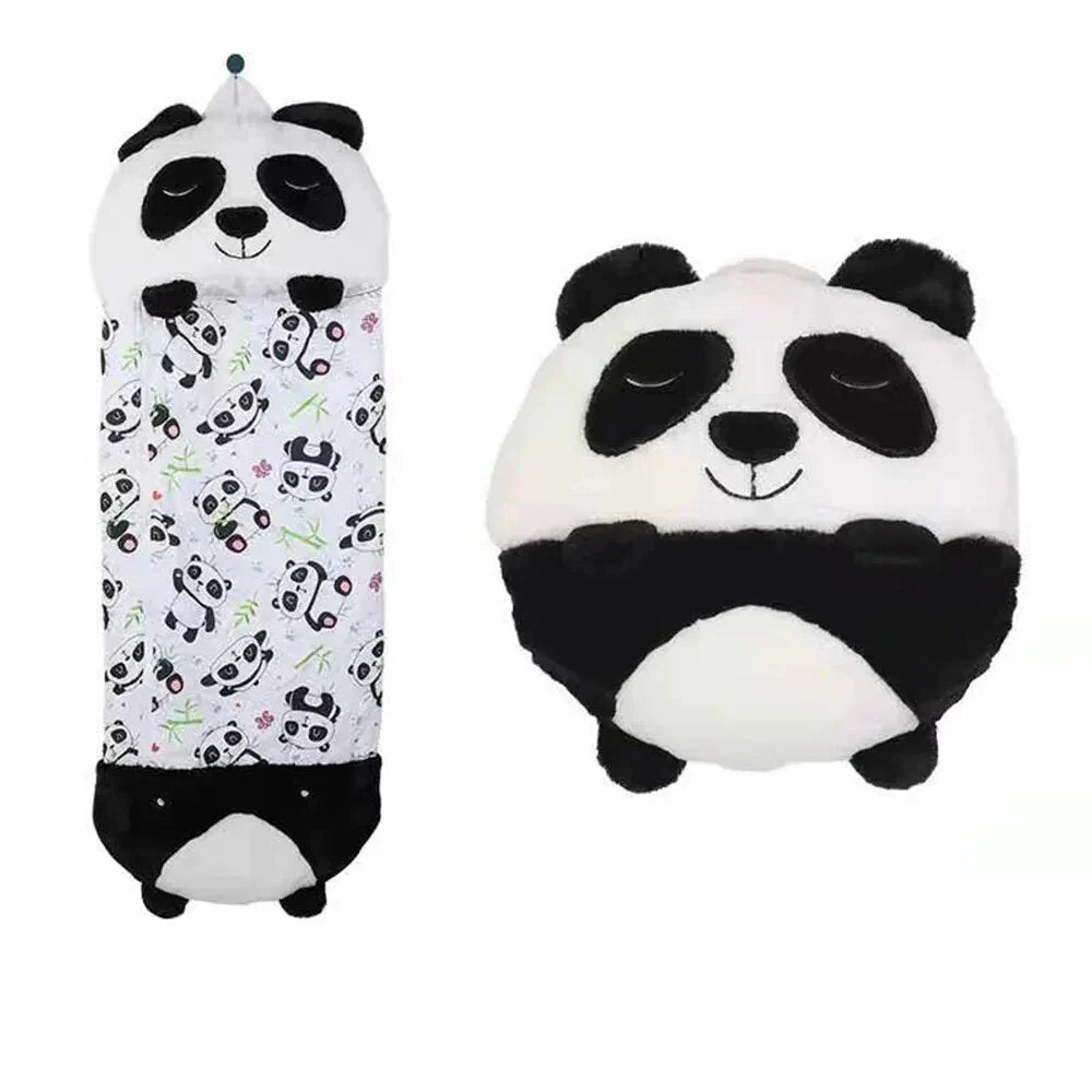 Knuffel Slaapzak 2-in-1 Pluche Knuffeldier & Dekbed Kinder Reisslaapzak met Capuchon Huisdier Ontwerp | Sulvida