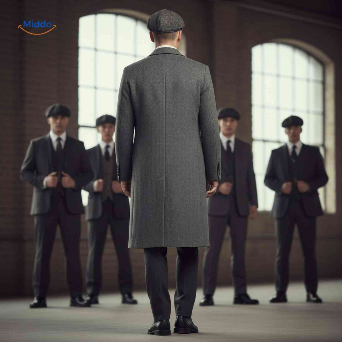 Wollen herenwintermantel klassiek Britse stijl lange woljas staande kraag herenjas elegante winterkleding | Sulvida