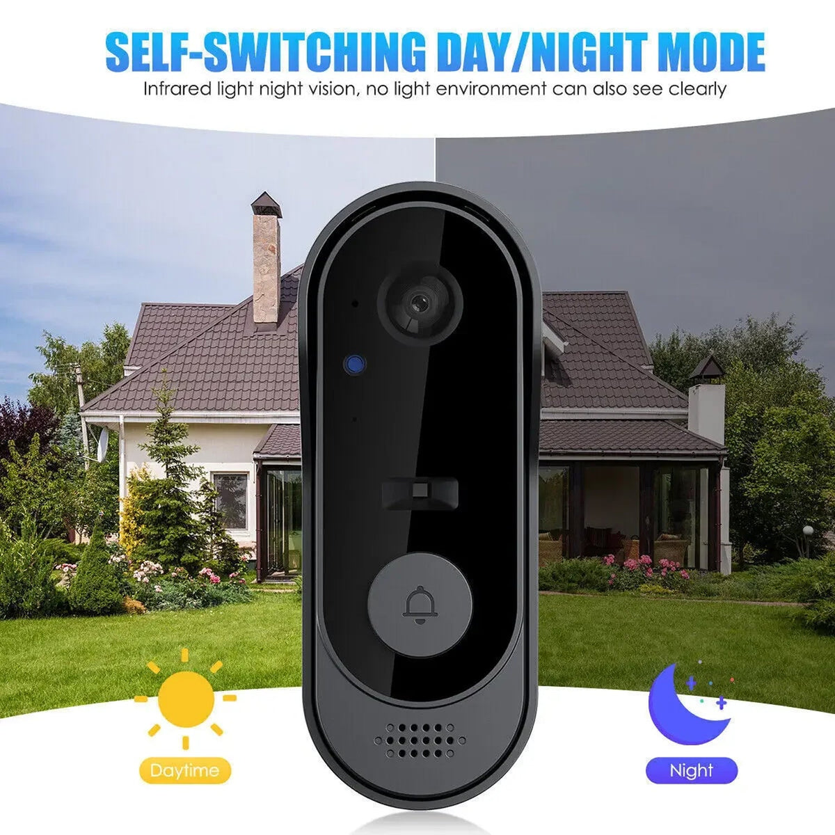 Sonnette sans fil avec caméra HD et stockage cloud gratuit sans abonnement pour la sécurité intelligente de la maison | Sulvida