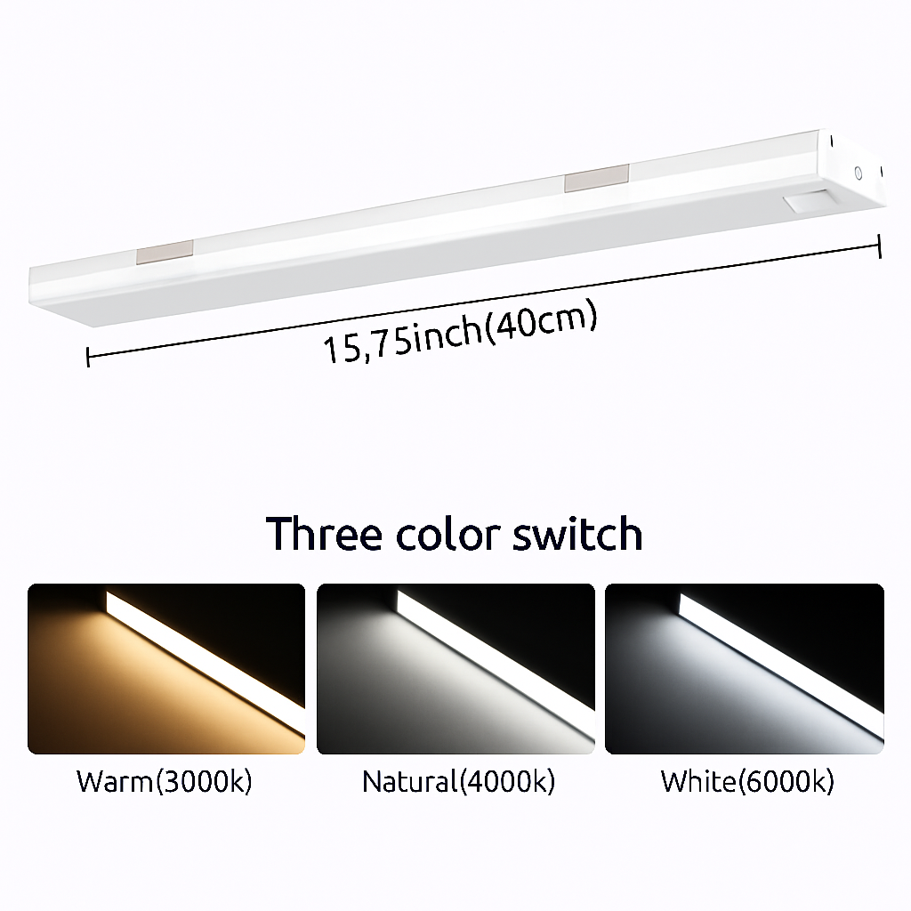 Oplaadbare LED-Kastverlichting met Bewegingssensor Draadloos Magnetisch Nachtlampje 40cm Onderbouw Keuken | Sulvida