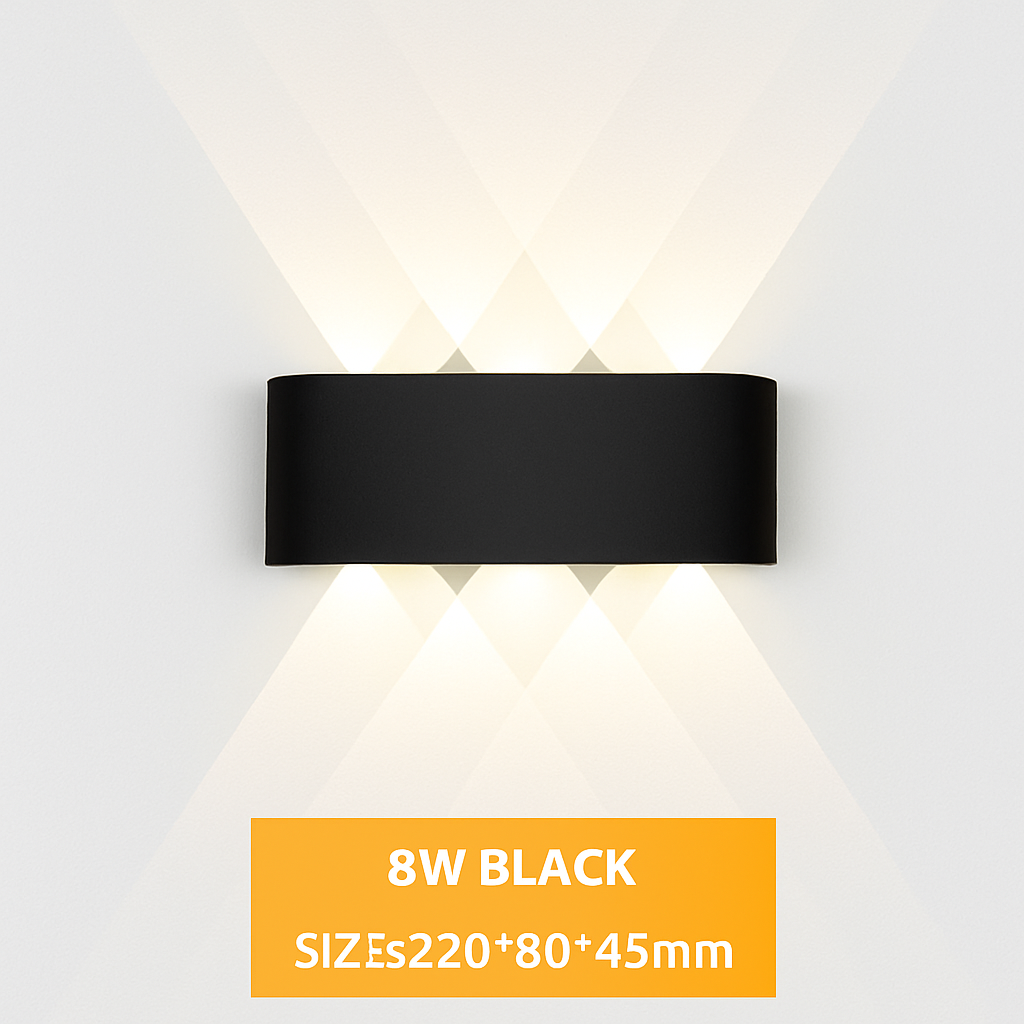 LED Wandlamp binnen buiten waterdicht IP65 aluminium 2W-12W zwart wit modern design vierkant sfeervol | Sulvida