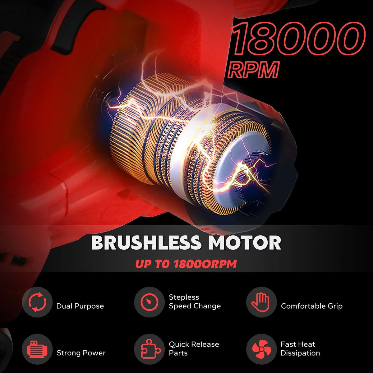 Souffleur sans fil 18 V avec moteur sans balais 18 000 tr/min, aspirateur à batterie, fonction souffler-aspirer pour le jardin | Sulvida