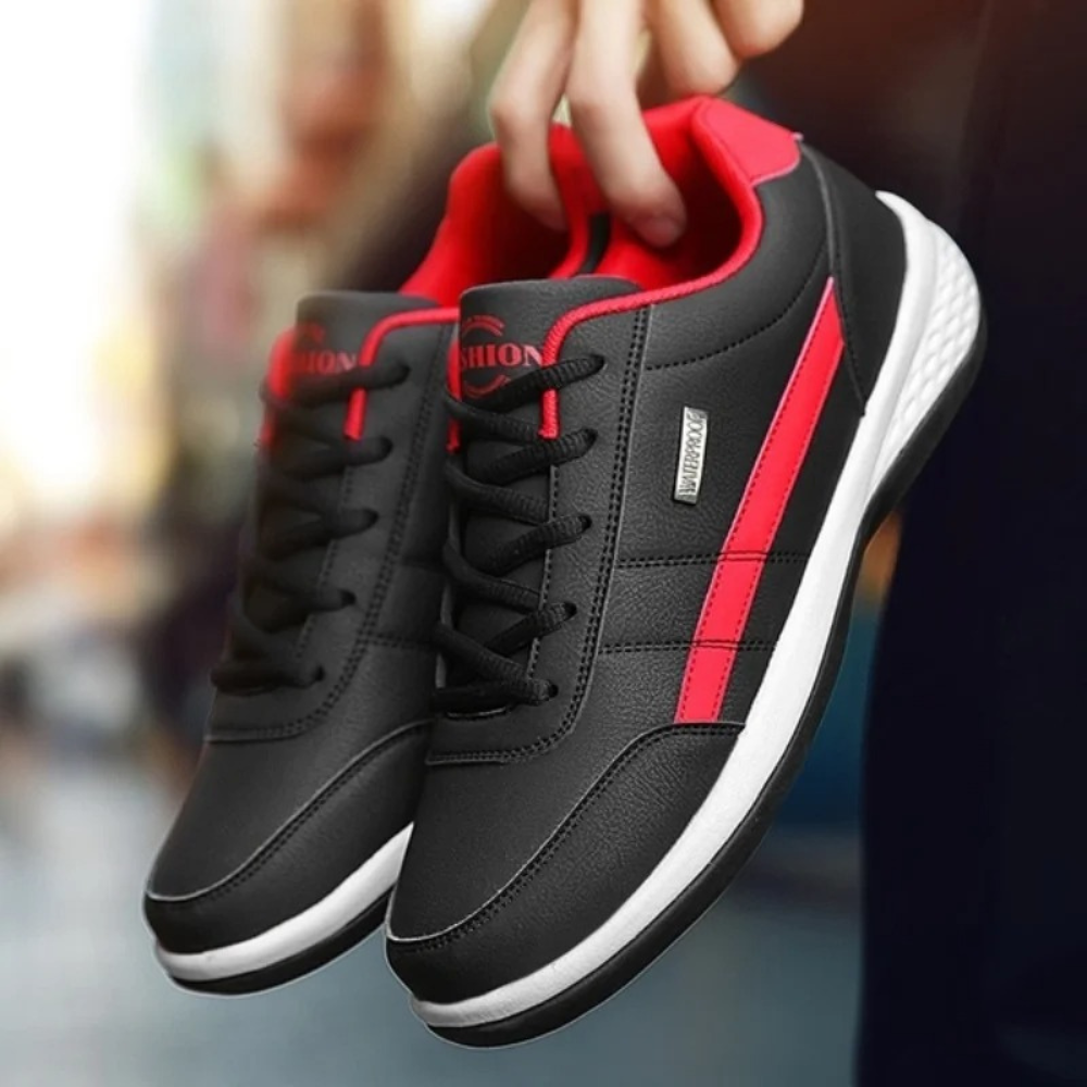 Leren Sneakers Heren Wit Zwart Blauw Orthopedische Ondersteuning Ademende Comfortschoenen voor Dagelijks Gebruik | Sulvida