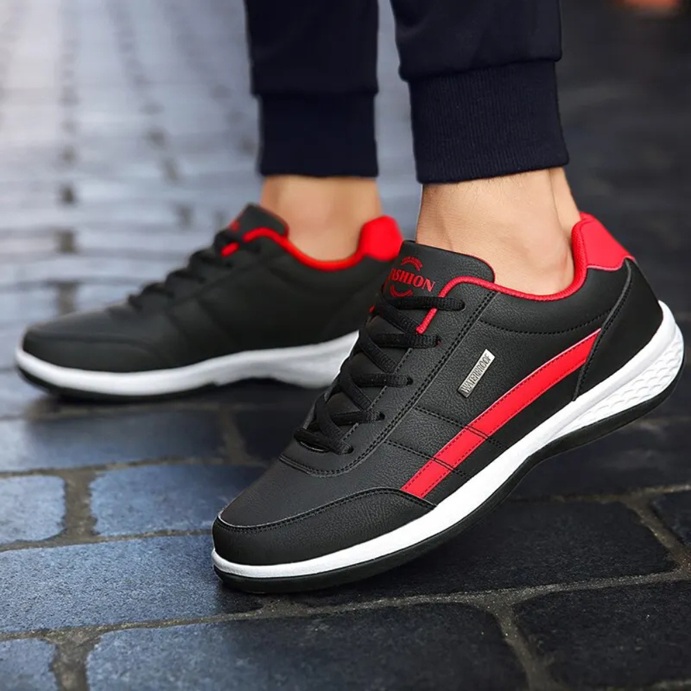 Leren Sneakers Heren Wit Zwart Blauw Orthopedische Ondersteuning Ademende Comfortschoenen voor Dagelijks Gebruik | Sulvida