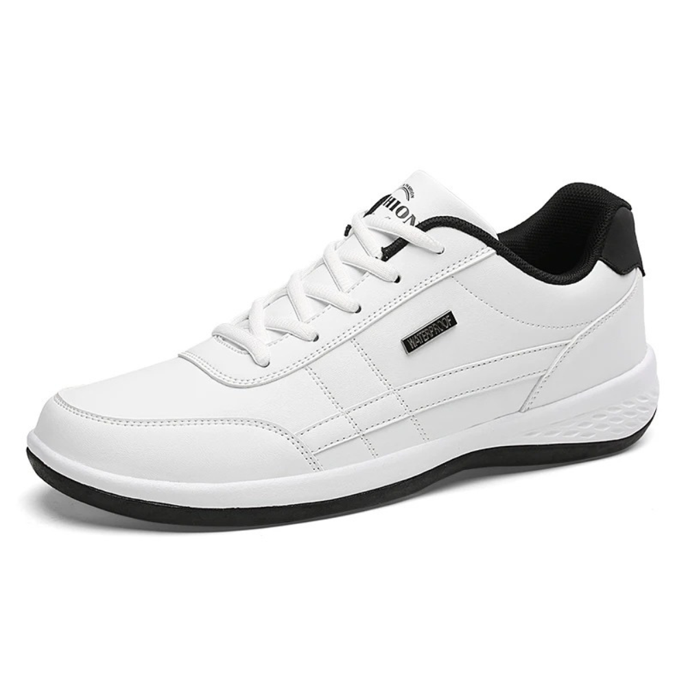 Leren herensneakers met ergonomische zool zwart blauw wit ademend comfortabel sportief dagelijks schoeisel | Sulvida