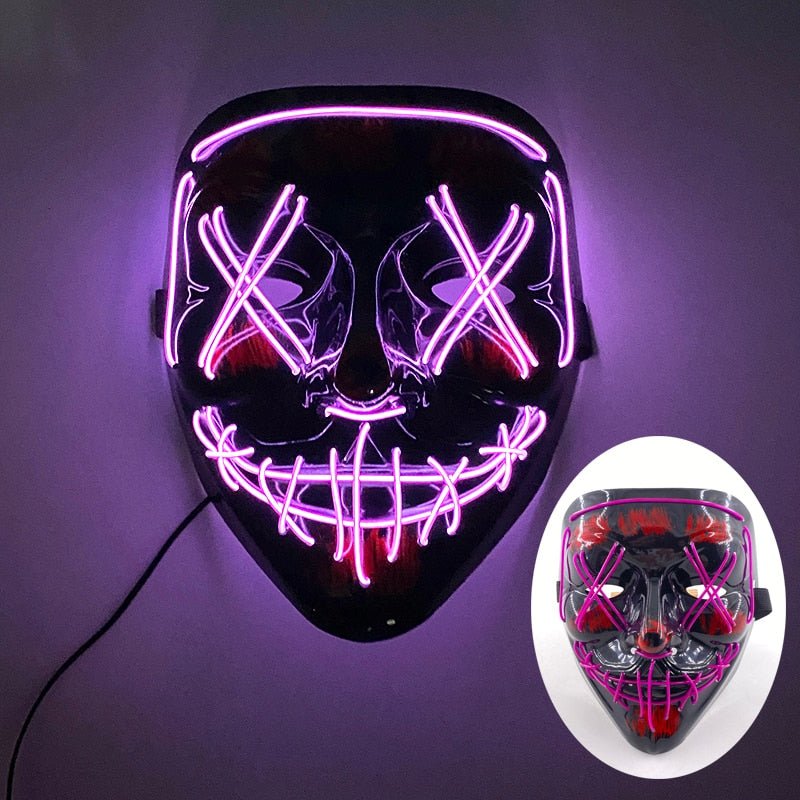 Oplichtend Masker voor Feest Halloween Cosplay Festival Volwassenen met LED Verlichting en Kleureffect | Sulvida