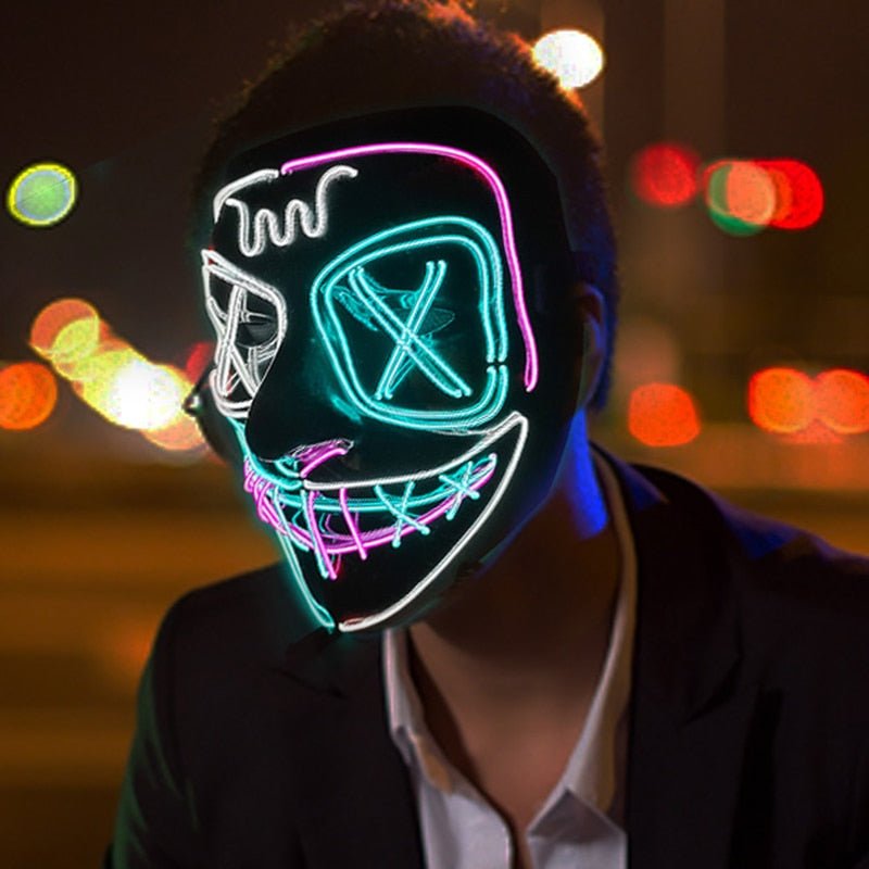 Oplichtend Masker voor Feest Halloween Cosplay Festival Volwassenen met LED Verlichting en Kleureffect | Sulvida