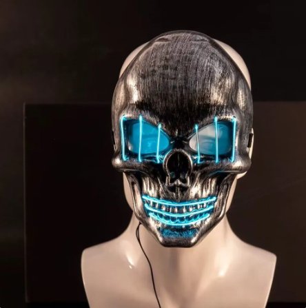 Verlicht Schedel Masker – LED Cosplay Accessoire voor Halloween & Feesten – Verstelbaar met Hoofdband | Sulvida