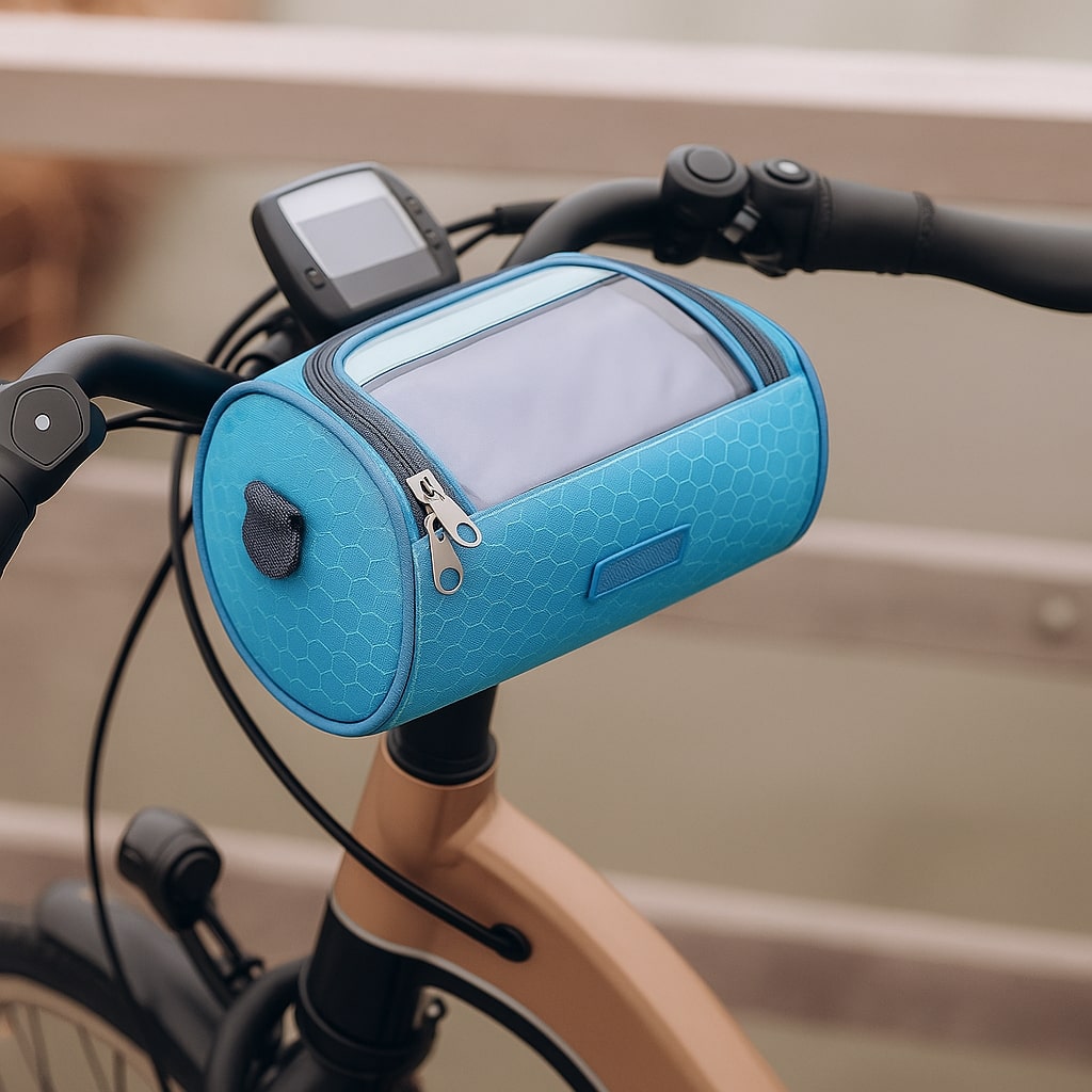 Sacoche de vélo pour guidon avec écran tactile, imperméable, pour téléphone, navigation et petits objets, noire | Sulvida