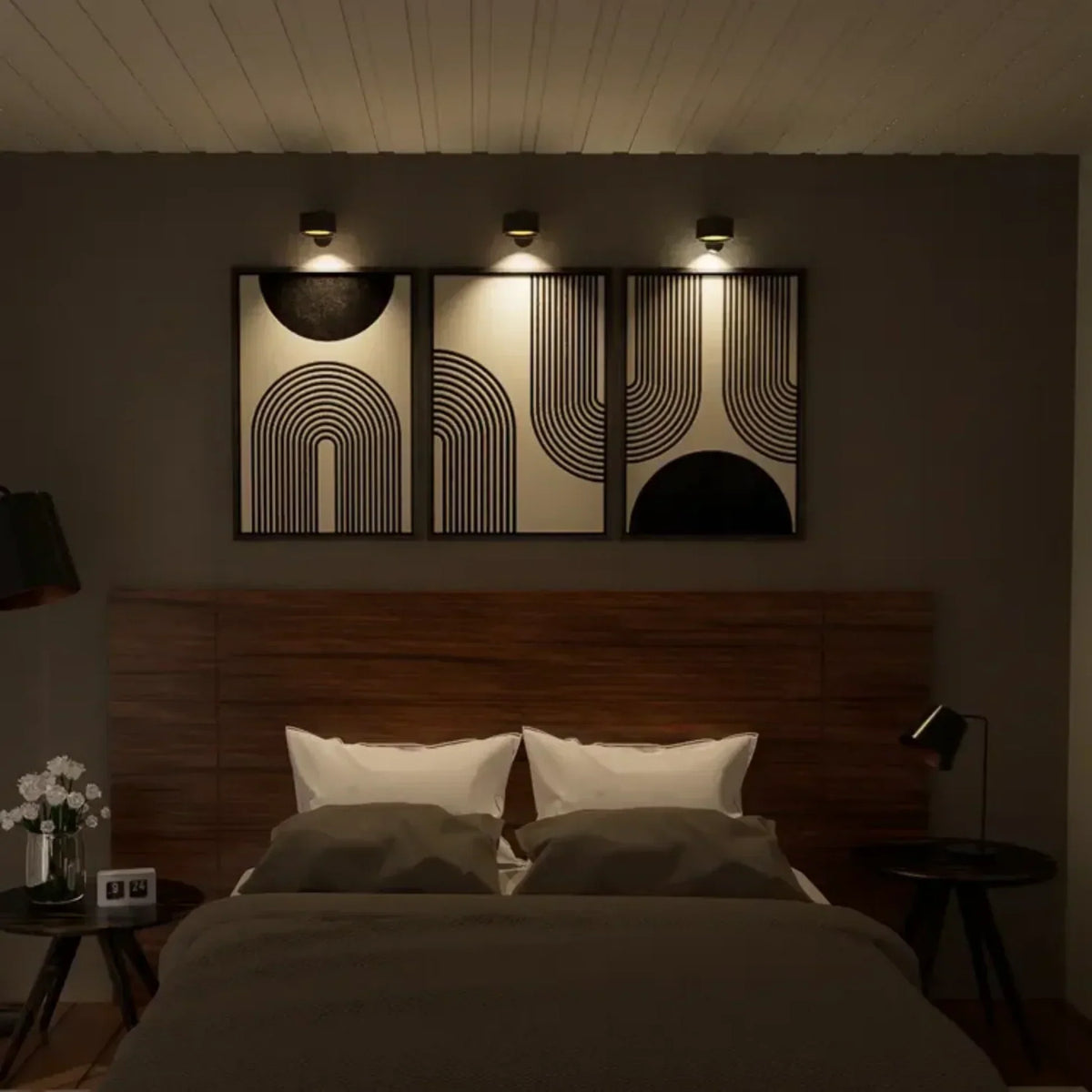 Draadloze Wandlamp Oplaadbaar 360° Draaibaar Dimbaar met Magnetische Bevestiging Modern Design Sfeerlicht | Sulvida