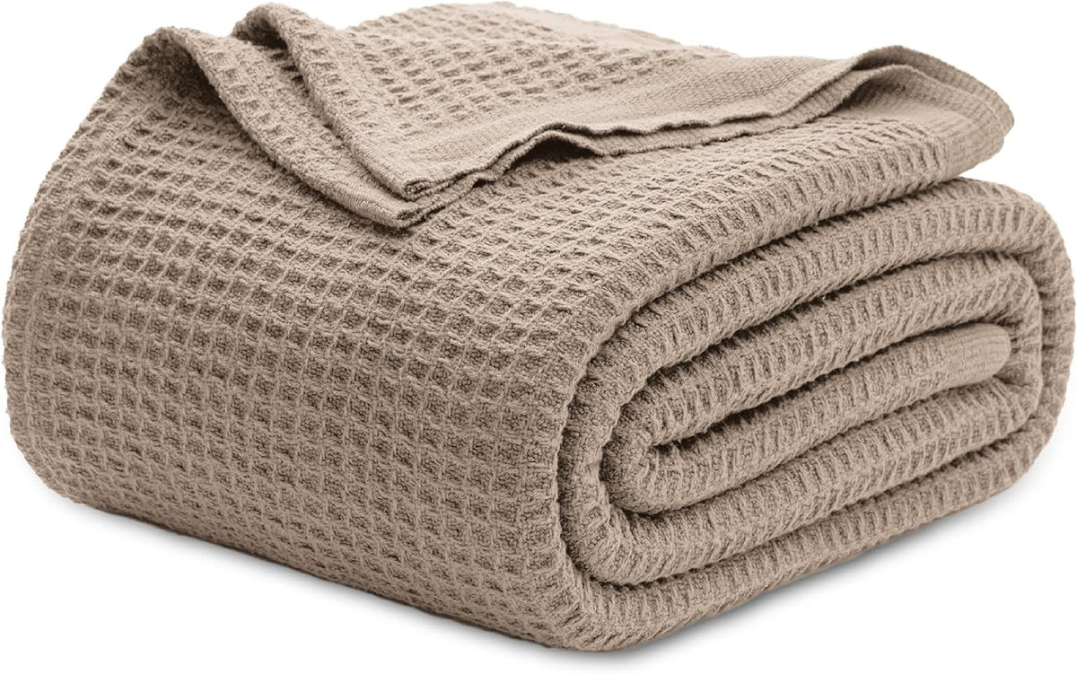 Katoenen Wafelweefsel Deken Queen Size Zacht Ademend Licht Luxe Zomerdeken voor Bed Bank Slaapkamer Comfort | Sulvida