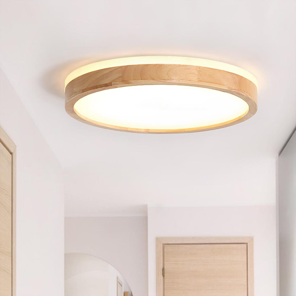 Ronde houten plafondlamp LED ultradun met 5 kleuren lichttemperaturen plafondverlichting modern dimbaar | Sulvida