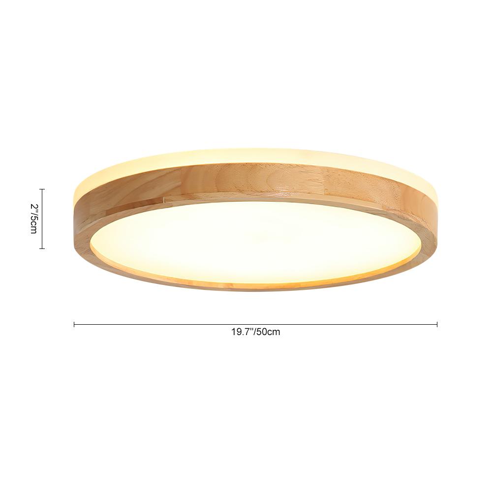 Ronde houten plafondlamp LED ultradun met 5 kleuren lichttemperaturen plafondverlichting modern dimbaar | Sulvida