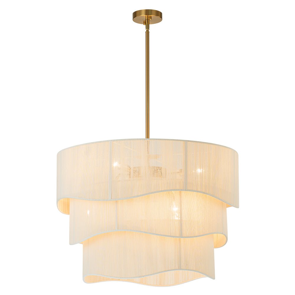 Hanglamp Gelaagd Beige Geweven Touw Ø70cm Boho Sfeerverlichting Eetkamer Woonkamer Entree 6-Lichts E12 | Sulvida