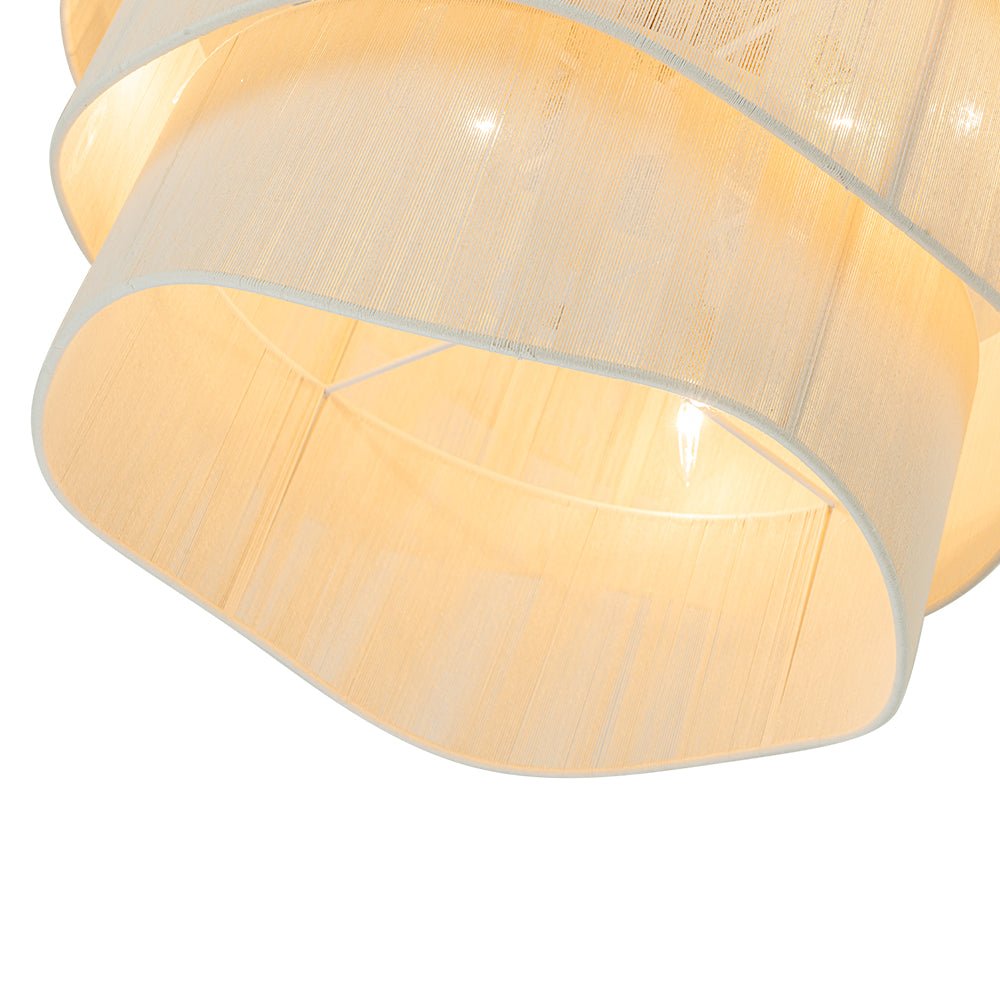 Hanglamp Gelaagd Beige Geweven Touw Ø70cm Boho Sfeerverlichting Eetkamer Woonkamer Entree 6-Lichts E12 | Sulvida