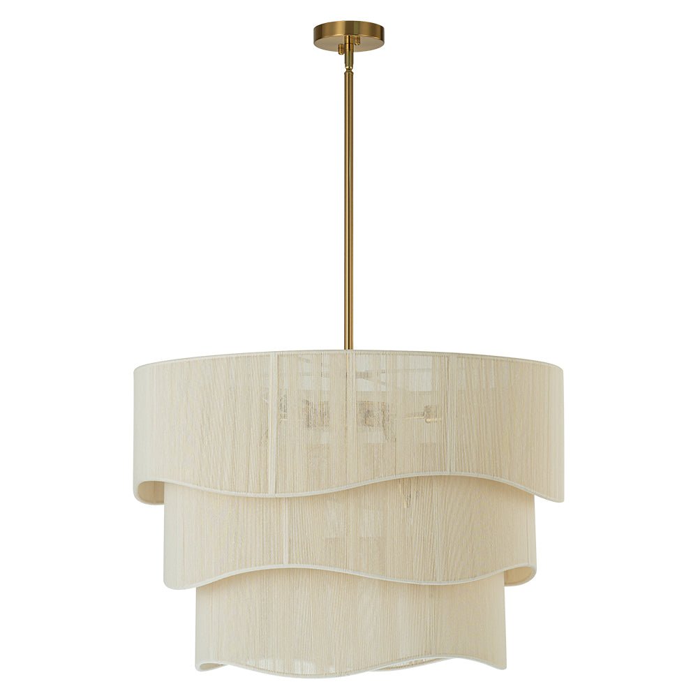 Hanglamp Gelaagd Beige Geweven Touw Ø70cm Boho Sfeerverlichting Eetkamer Woonkamer Entree 6-Lichts E12 | Sulvida