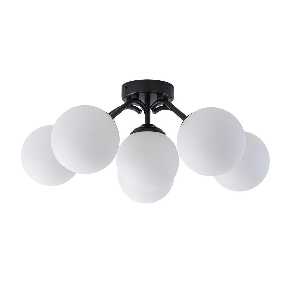 Plafondlamp Geborsteld Messing met Melkglazen Bollen Modern Design 6/11/16 Lichtpunten Dimbaar Sputnik Stijl | Sulvida