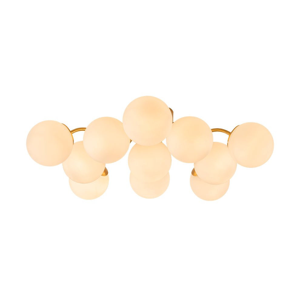 Plafondlamp Geborsteld Messing met Melkglazen Bollen Modern Design 6/11/16 Lichtpunten Dimbaar Sputnik Stijl | Sulvida