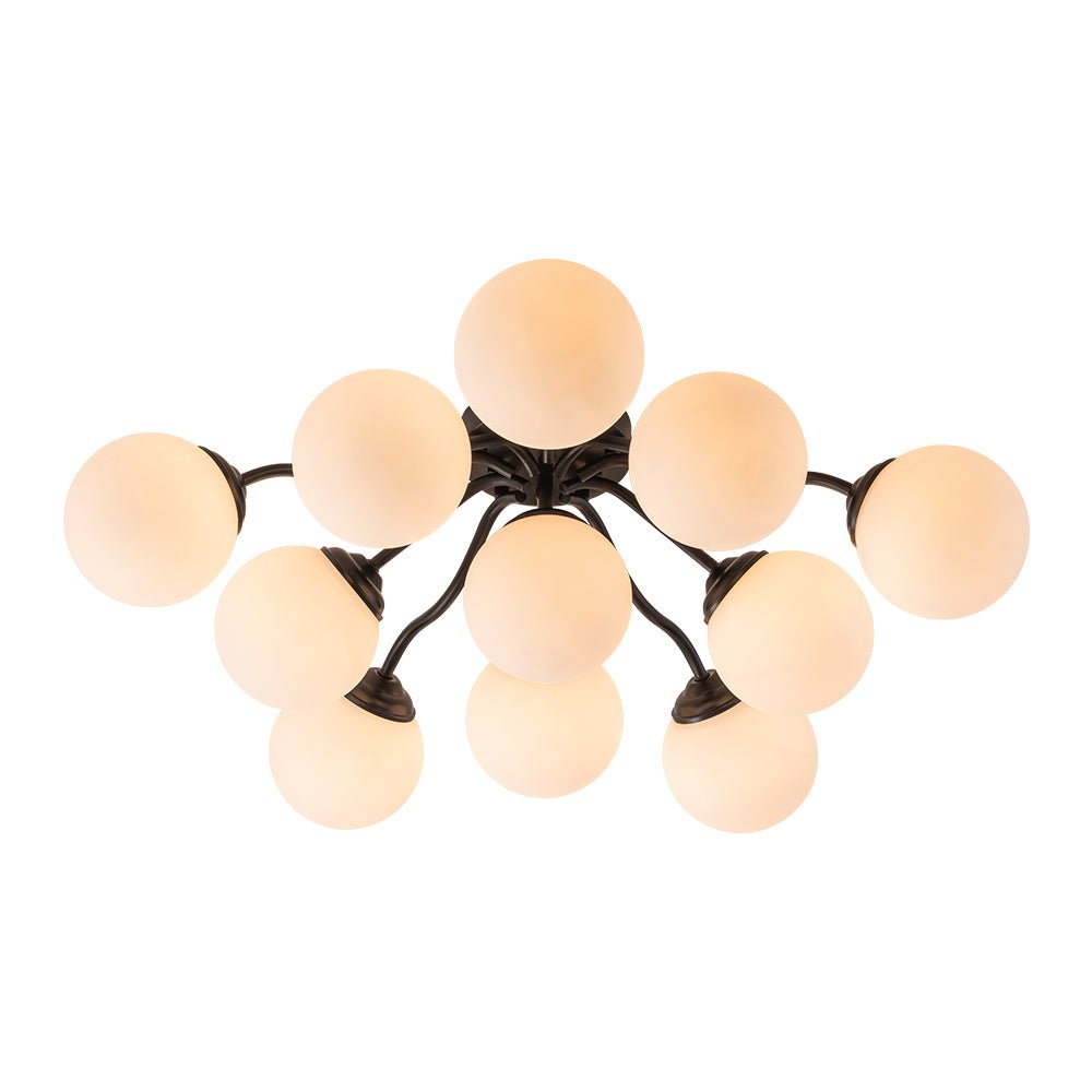 Plafondlamp Geborsteld Messing met Melkglazen Bollen Modern Design 6/11/16 Lichtpunten Dimbaar Sputnik Stijl | Sulvida