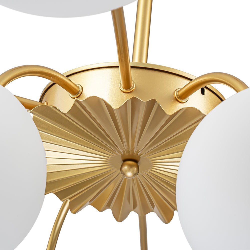 Glazen Bubble Kroonluchter 12 Lichtpunten Semi-Plafond Opaal Wit Glas Messing Chroom Zwart Moderne Hanglamp | Sulvida