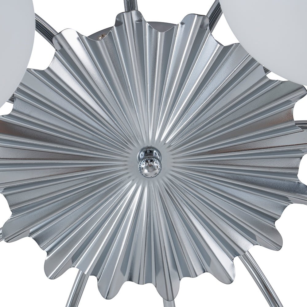 Glazen Bubble Kroonluchter 12 Lichtpunten Semi-Plafond Opaal Wit Glas Messing Chroom Zwart Moderne Hanglamp | Sulvida