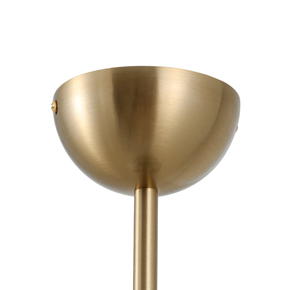 Plafondlamp plissé ivoor stof bloem 3 lichtpunten E26 mat messing mid-century modern design woonkamer slaapkamer | Sulvida