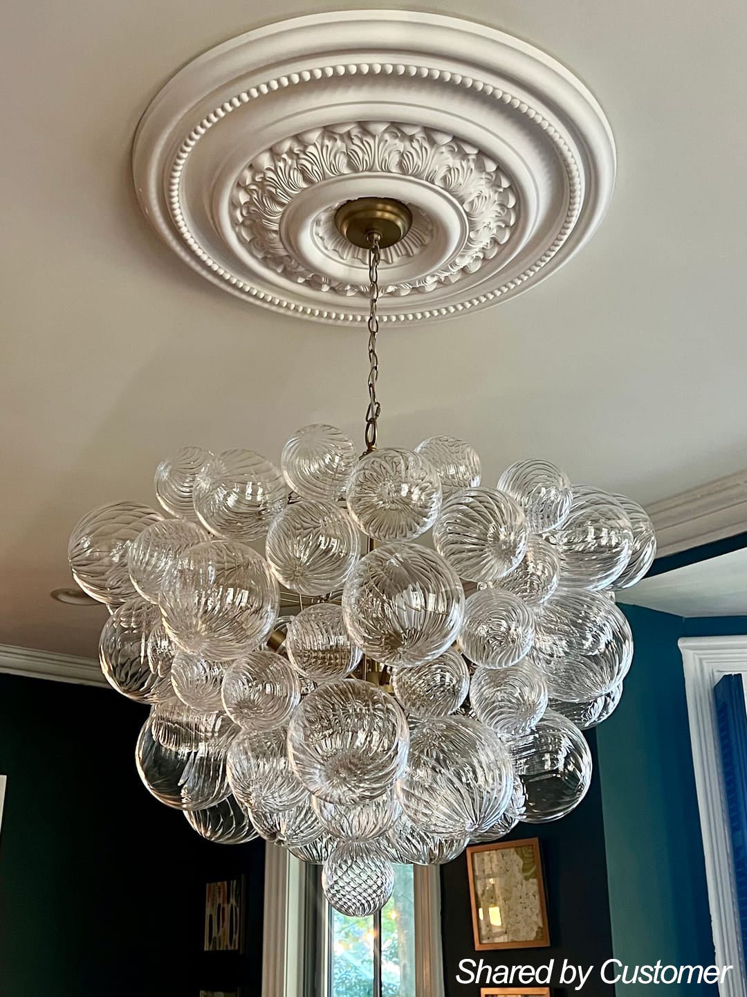 Glazen Bollenkroonluchter Geribbeld Glas 3 of 8 Lichtpunten Hanglamp Messing Nikkel Zwart Dimbaar Eetkamer | Sulvida