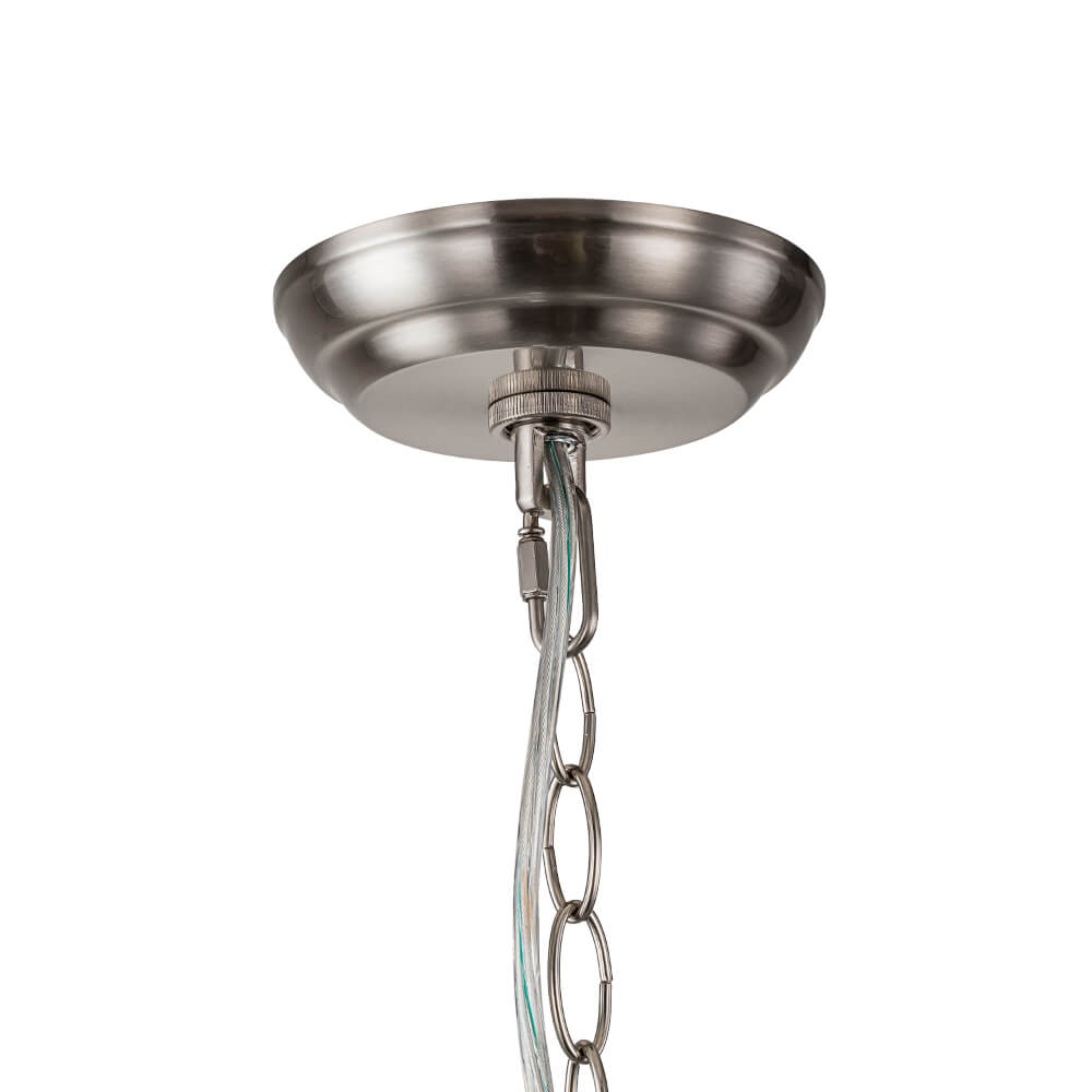 Glazen Bollenkroonluchter Geribbeld Glas 3 of 8 Lichtpunten Hanglamp Messing Nikkel Zwart Dimbaar Eetkamer | Sulvida