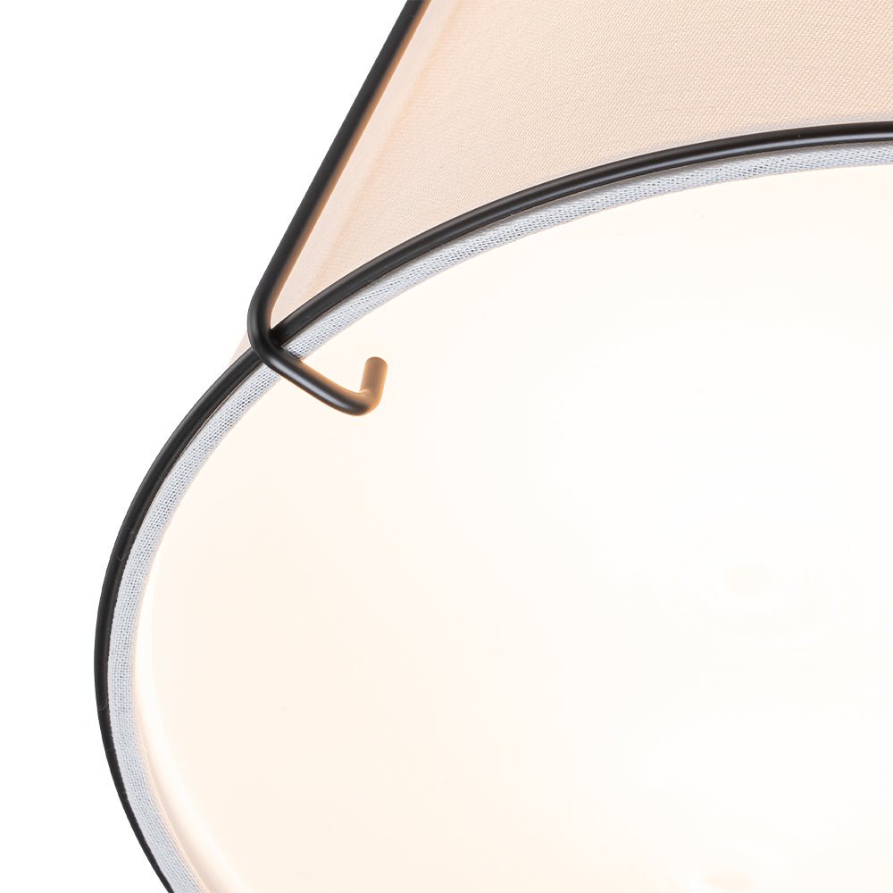 Plafondlamp Linnen Drum Vorm Messing Nikkel Semi-Flush Mount 4 Lichtpunten Klassiek Elegant Woonkamer | Sulvida