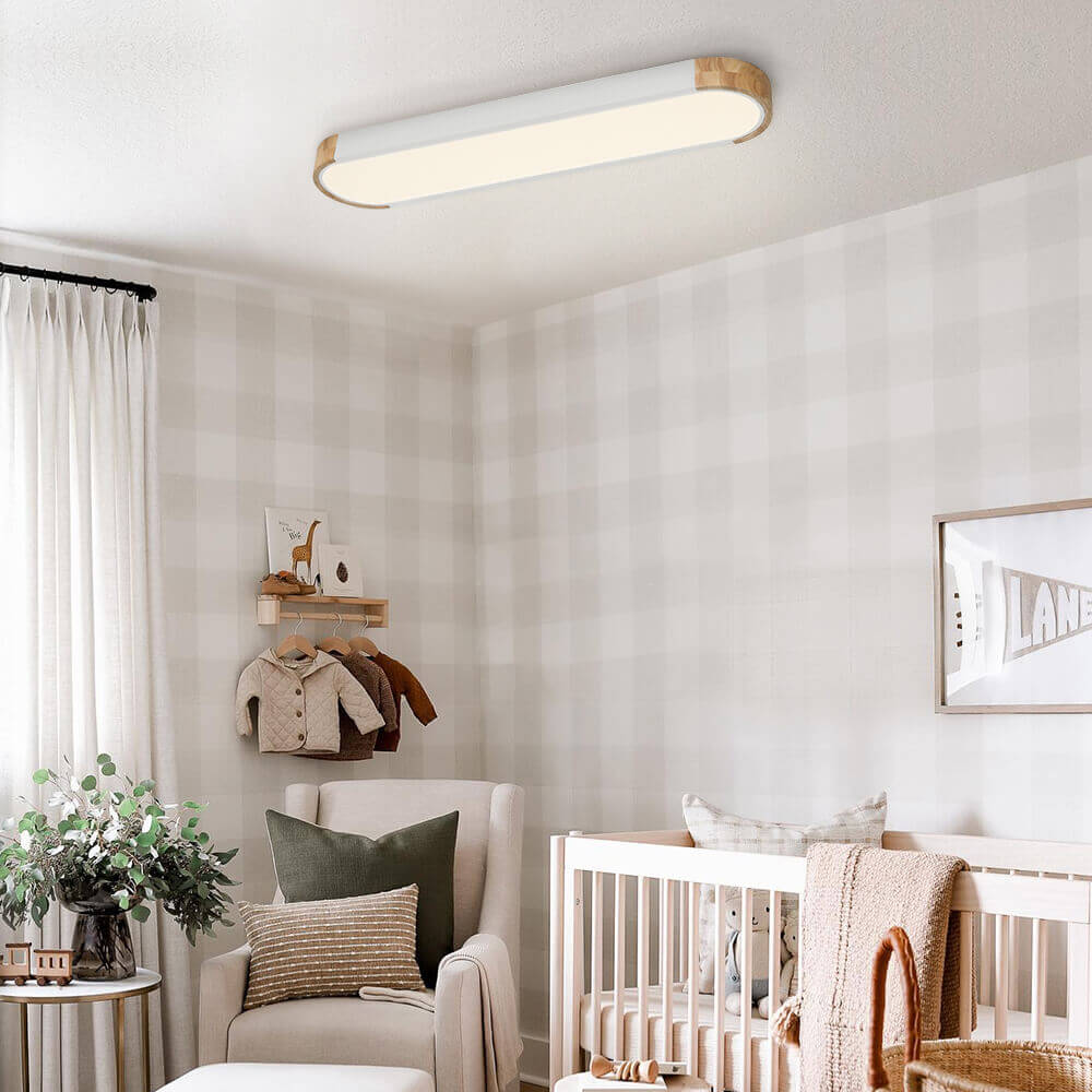 Ovale plafondlamp LED dimbaar 95cm mat zwart wit grijs hout minimalistisch modern design woonkamer slaapkamer | Sulvida