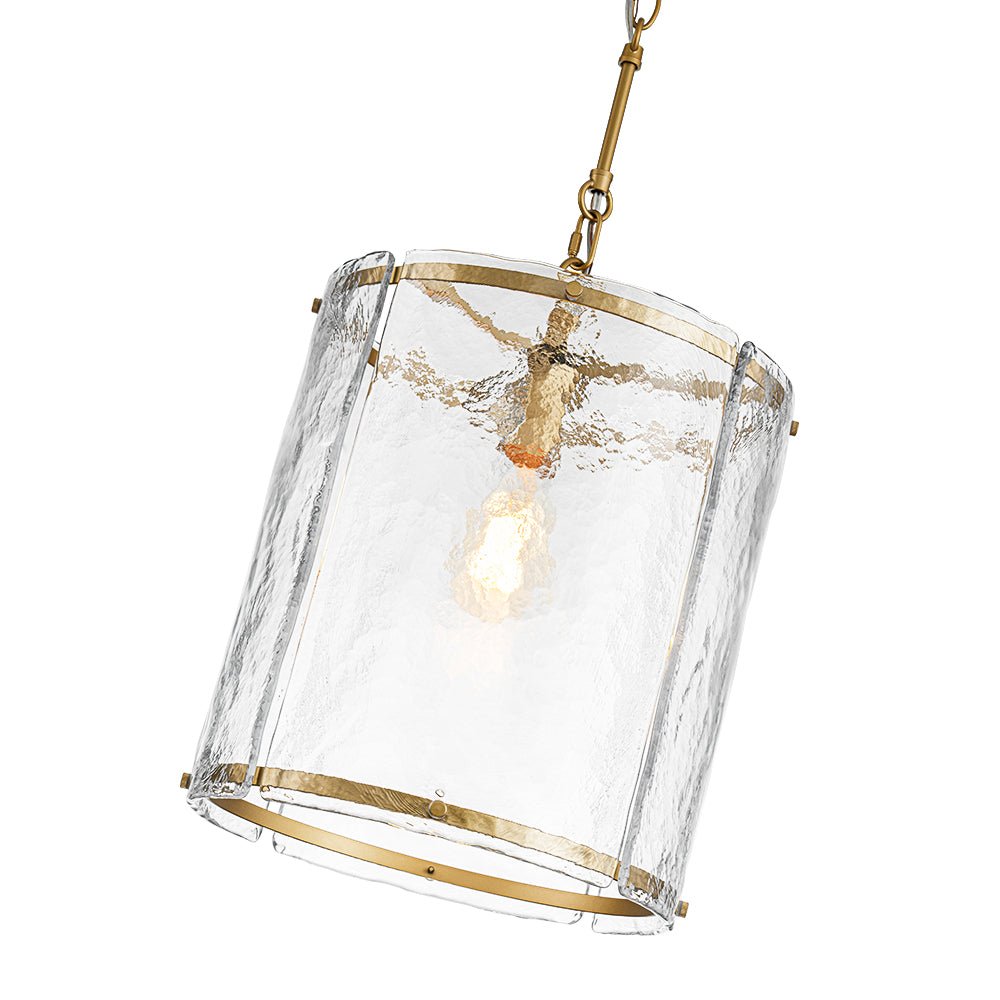 Hanglamp Glas Cilindervormig Kooi Metaal Transparant Geribbeld Water Textuur Keukenlamp Eetkamer Woonkamer | Sulvida