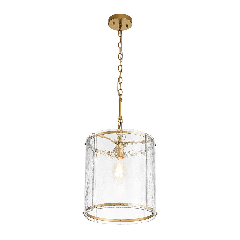 Hanglamp Glas Cilindervormig Kooi Metaal Transparant Geribbeld Water Textuur Keukenlamp Eetkamer Woonkamer | Sulvida
