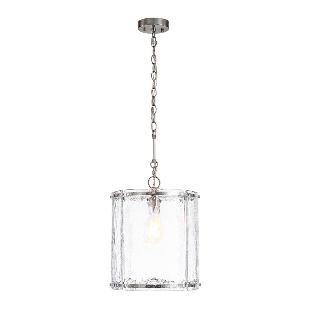 Hanglamp Glas Cilindervormig Kooi Metaal Transparant Geribbeld Water Textuur Keukenlamp Eetkamer Woonkamer | Sulvida